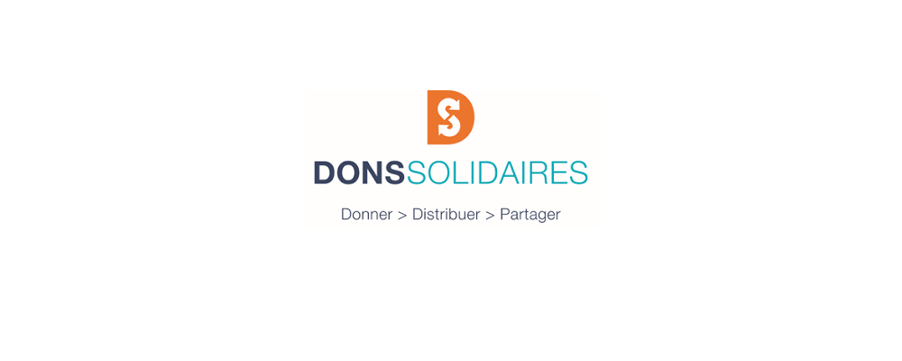 Logo du Dons Solidaires : Donner > Distribuer > Partager